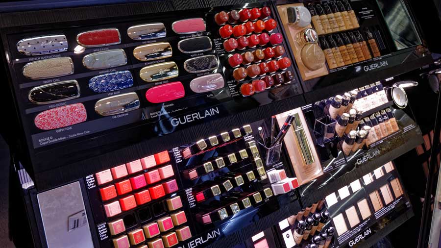 Guerlain Beauty Counter in Central Pharmacy, Cardiff