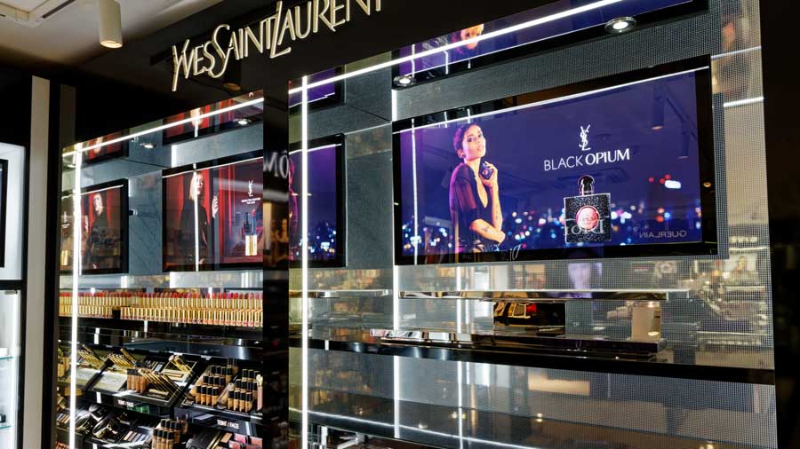 YSL Beauty Counter in Central Pharmacy, Cardiff