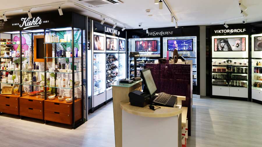 Fragrance & Beauty Counters in Central Pharmacy, Cardiff