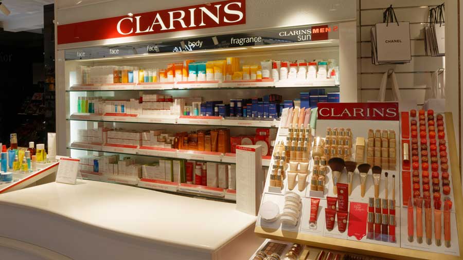 Clarins Beauty Counter in Central Pharmacy, Cardiff